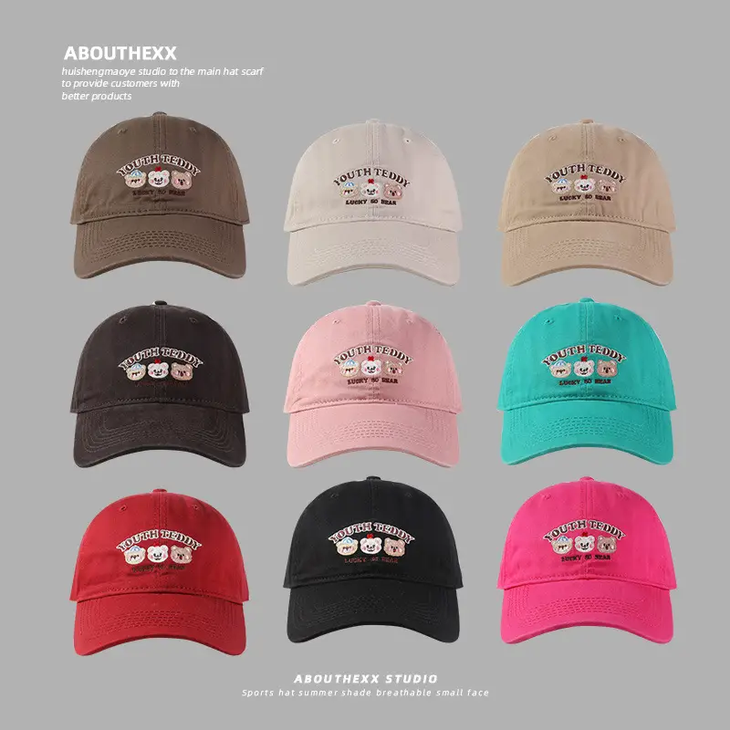 Bear Embroidered Baseball Cap for Kids Sweet 2024 - Image 12