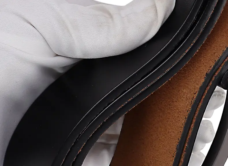 Men's Black Leather Belt with Silver Buckle — feature 14