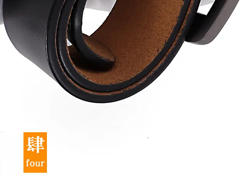 Men's Black Leather Belt with Silver Buckle — feature 15