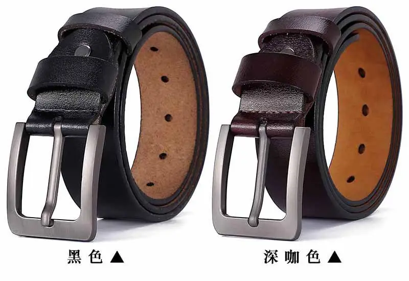 Men's Black Leather Belt with Silver Buckle — feature 2