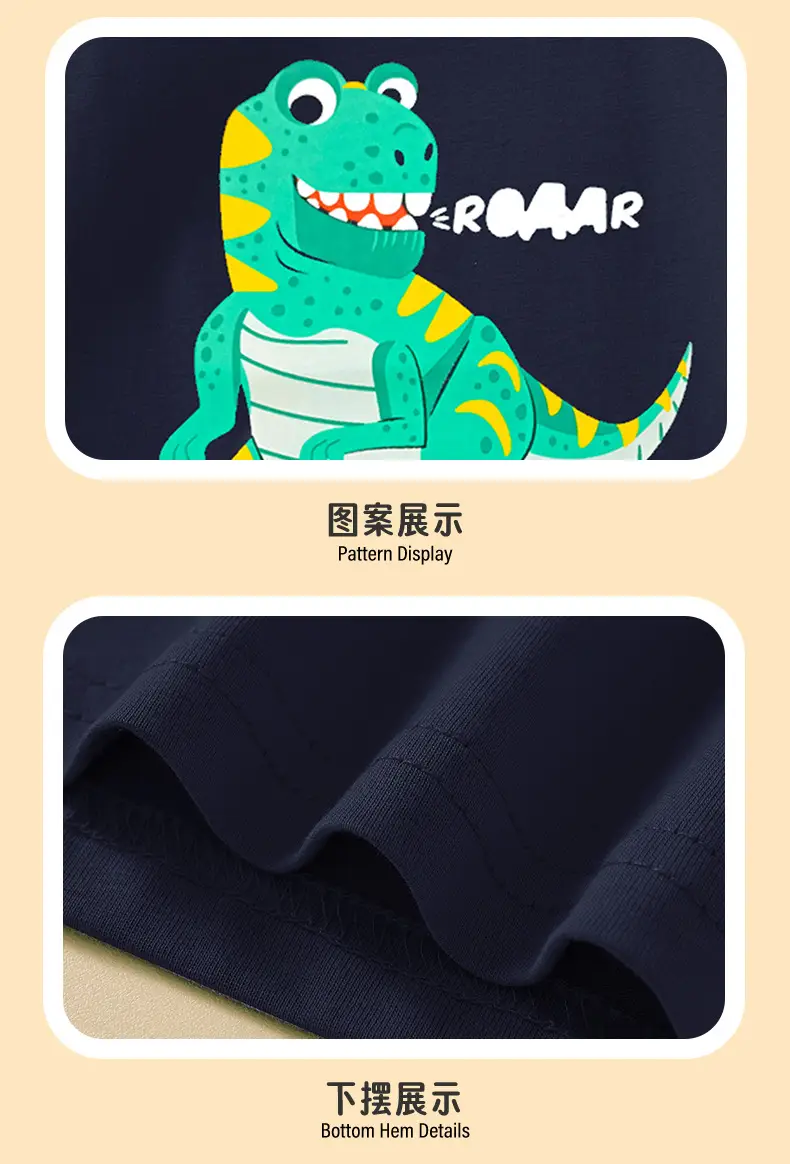 2025 Boys Black Cartoon Dinosaur T-Shirt — feature 10