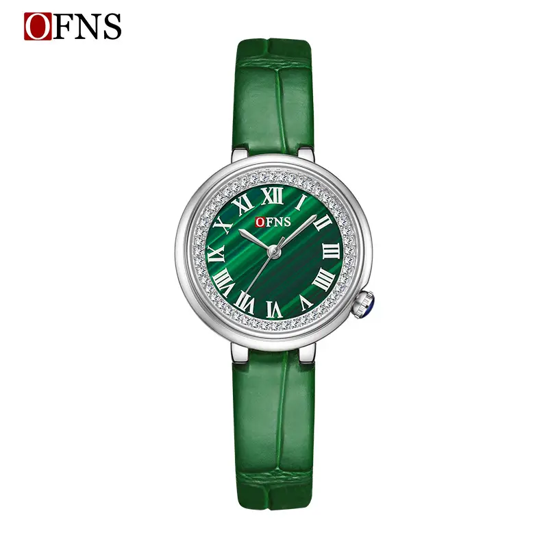 OFNS Women's Green Roman Scale Quartz Watch - Image 2