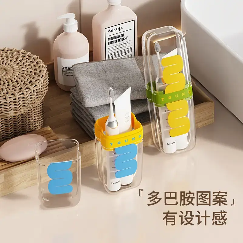 Travel Wash Cup Set with Mouthwash & Toothpaste Storage - Image 6