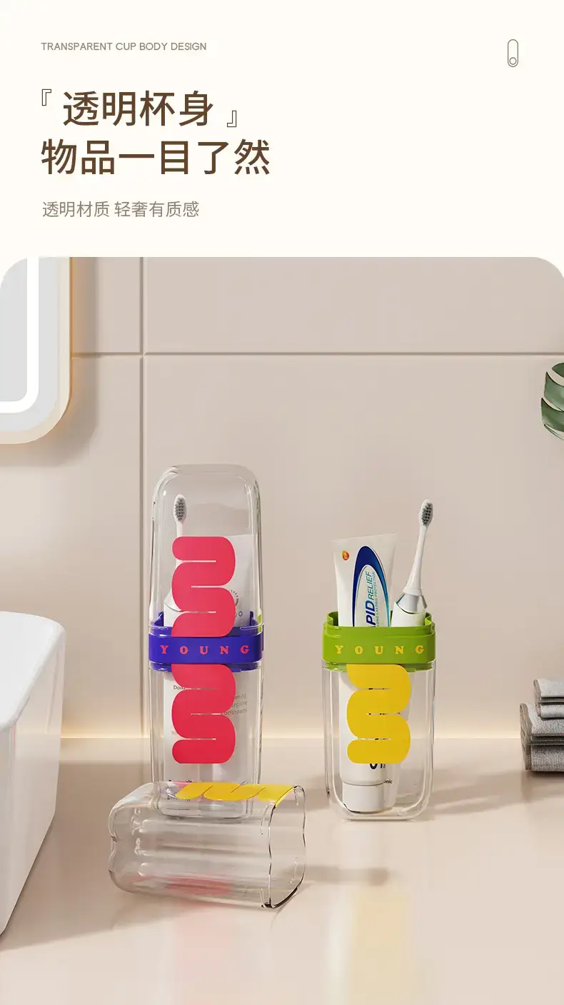 Travel Wash Cup Set with Mouthwash & Toothpaste Storage — feature 11