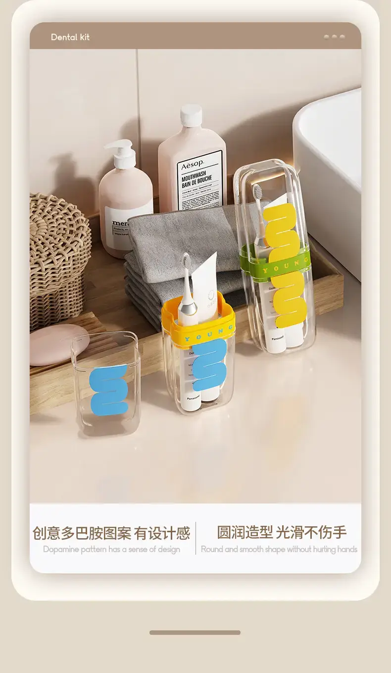 Travel Wash Cup Set with Mouthwash & Toothpaste Storage — feature 7