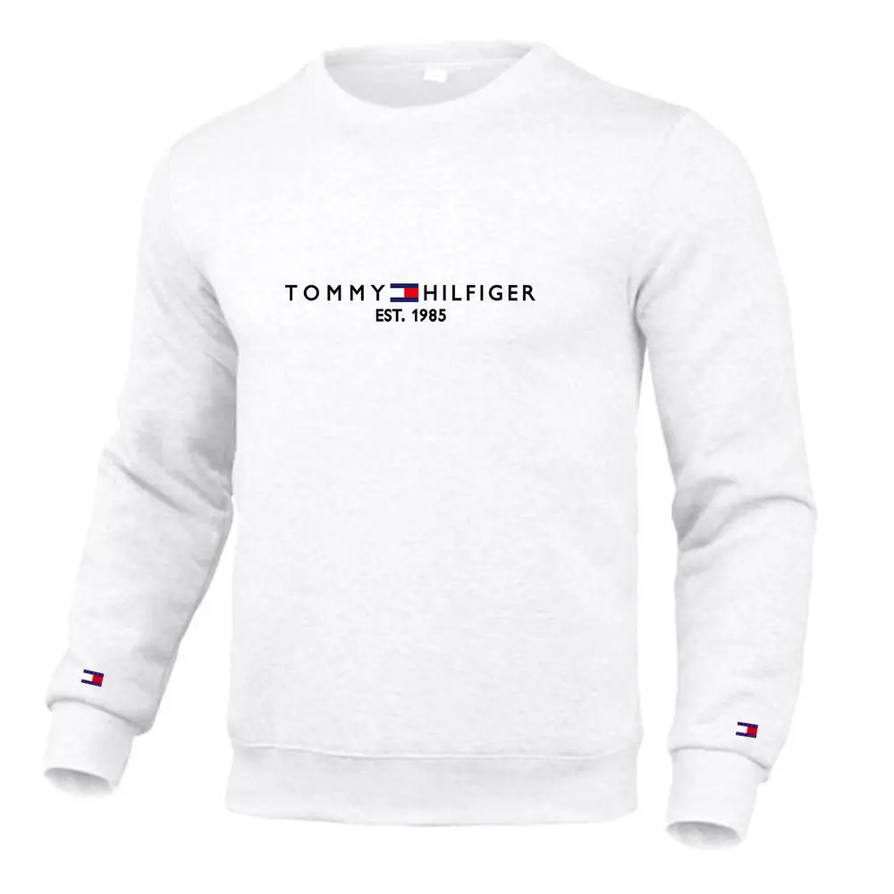 Tommy Hilfiger Men's White Pullover Sweatshirt Casual Long Sleeve - Image 20