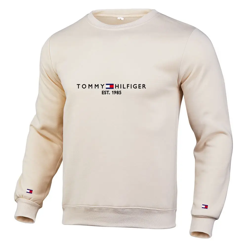Tommy Hilfiger Men's White Pullover Sweatshirt Casual Long Sleeve - Image 12