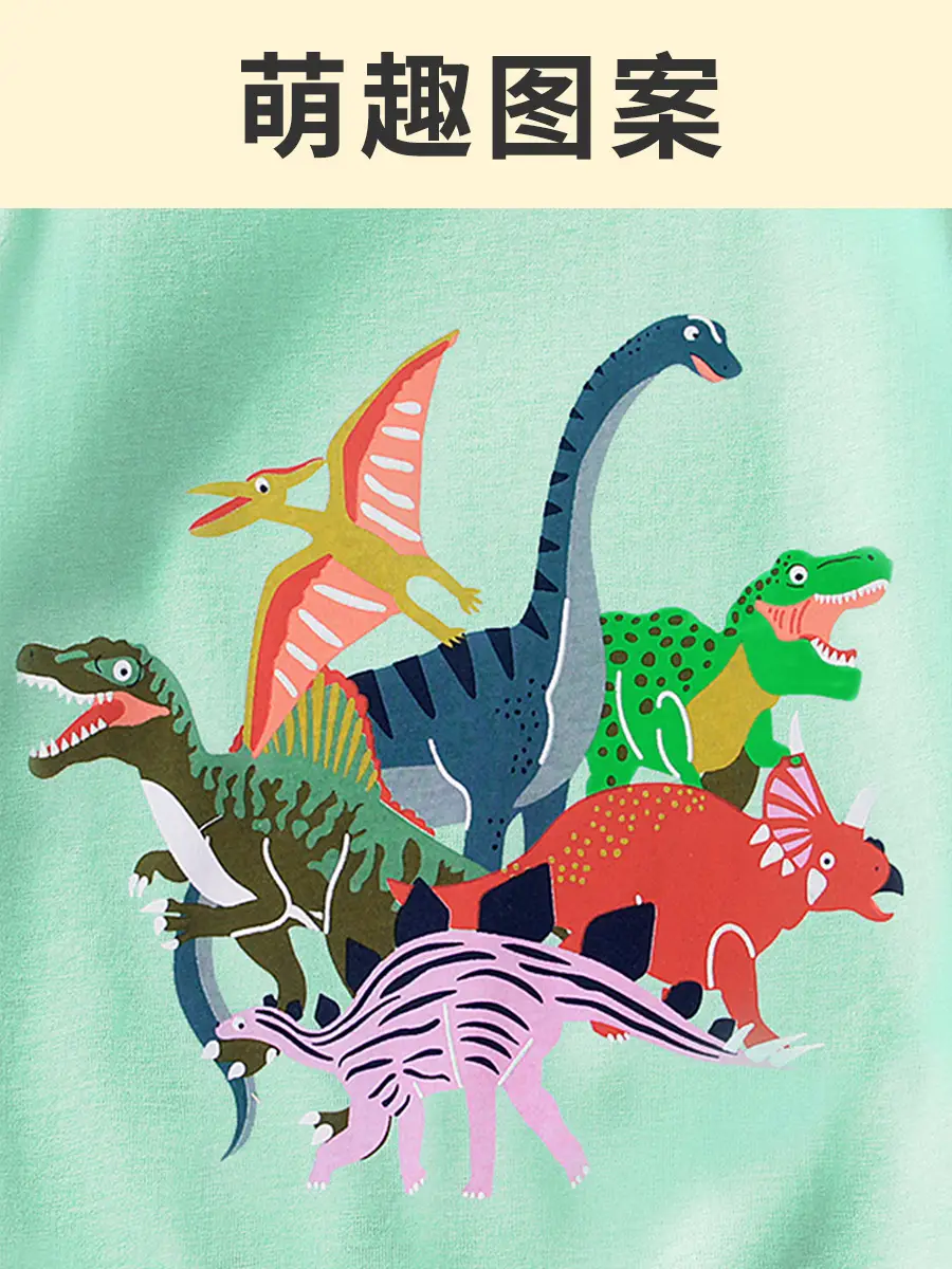 2025 Boys Summer T-Shirt Dinosaur Print Green - Image 5
