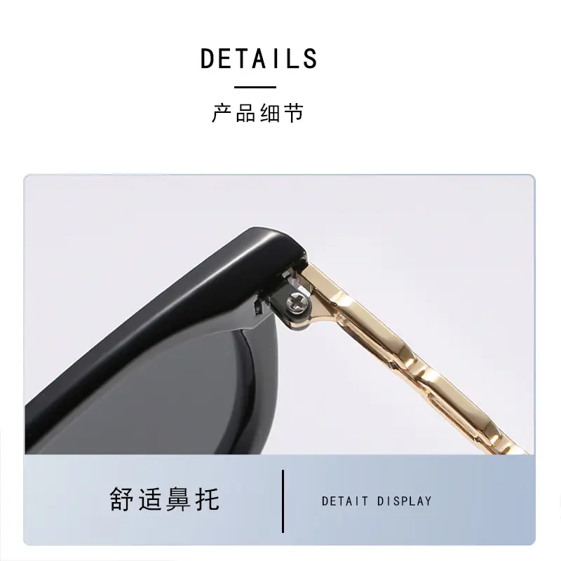 Women's Retro Box Sunglasses UV-Resistant Black - Image 7