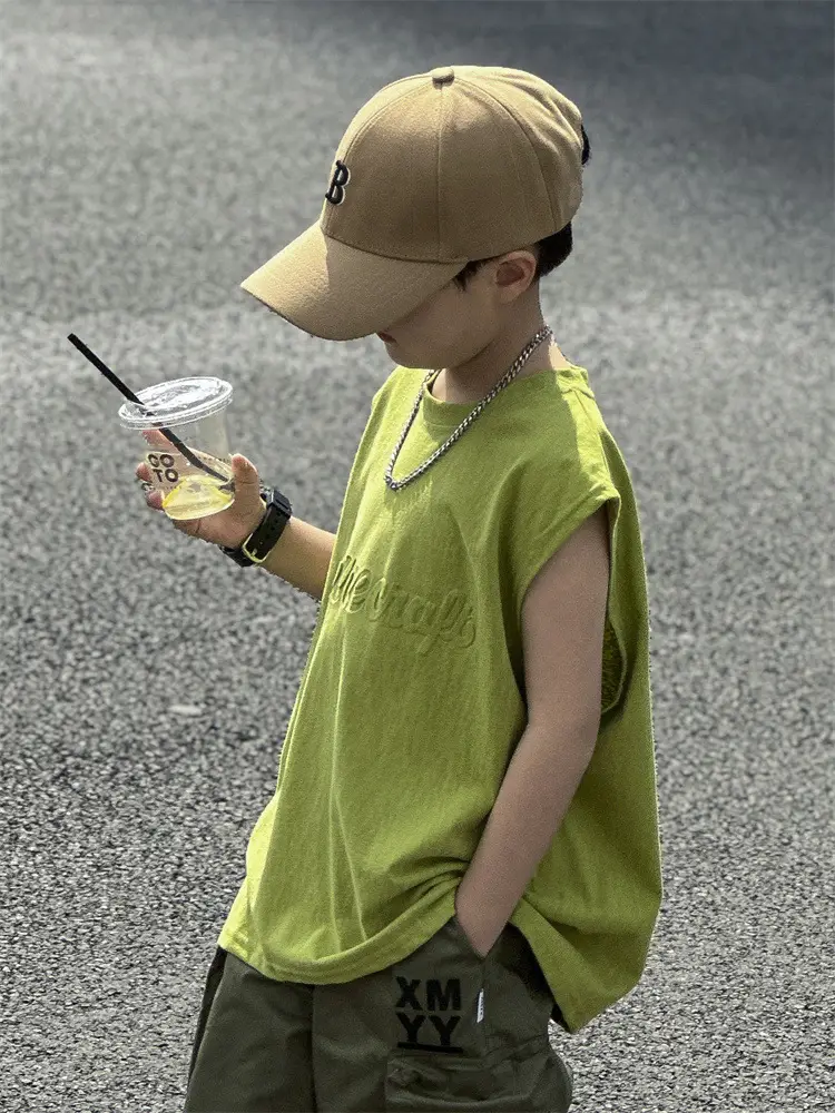 2025 Summer Boys Vest Pure Cotton Huzhou Zhili - Image 9