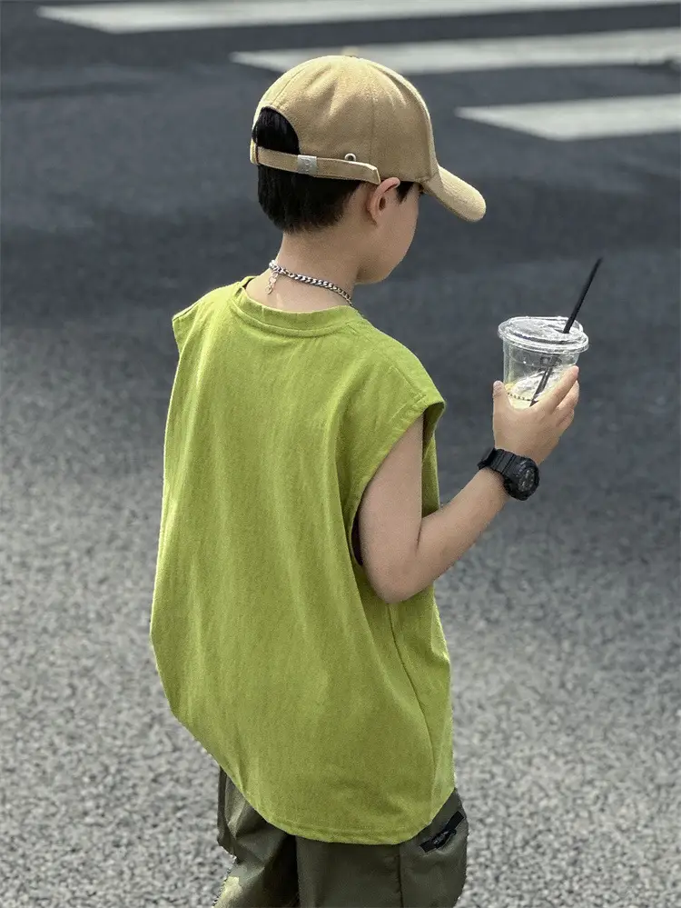 2025 Summer Boys Vest Pure Cotton Huzhou Zhili - Image 10
