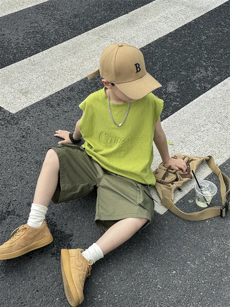 2025 Summer Boys Vest Pure Cotton Huzhou Zhili - Image 11