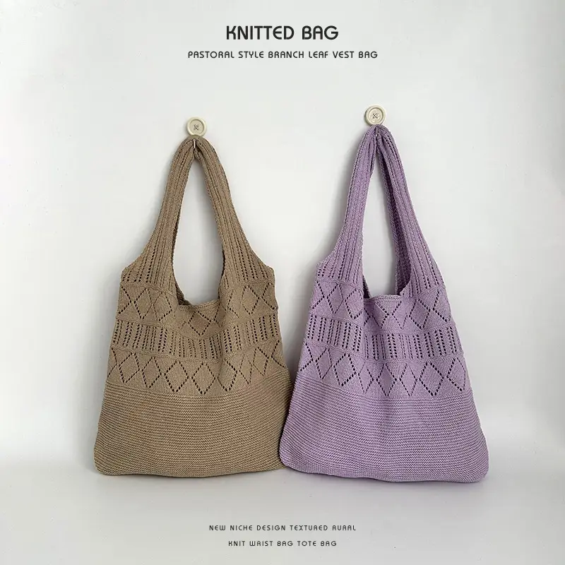 Hollow Knitted Women's Tote Bag Set of 3