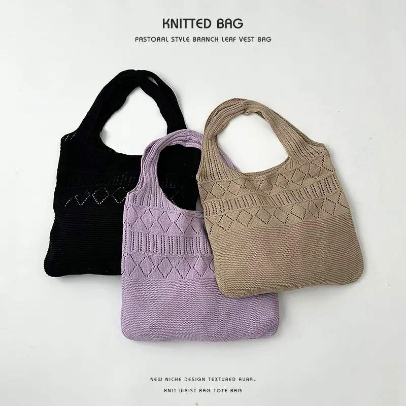 Hollow Knitted Women's Tote Bag Set of 3