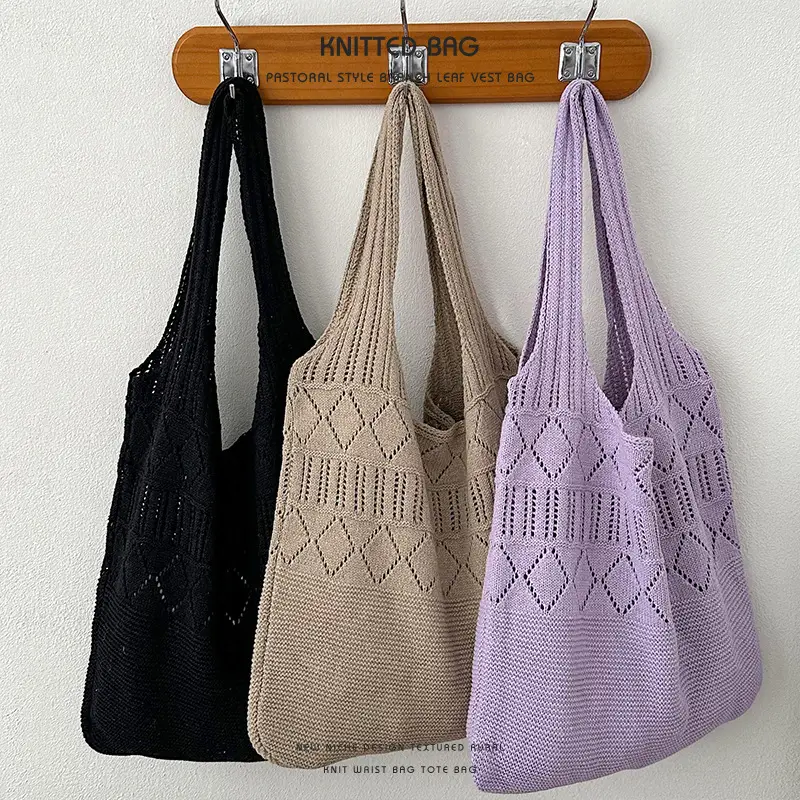 Hollow Knitted Women's Tote Bag Set of 3