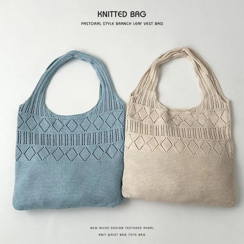 Hollow Knitted Women's Tote Bag Set of 3