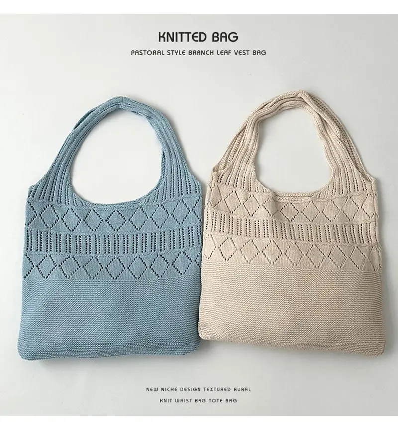 Hollow Knitted Women's Tote Bag Set of 3 — feature 10