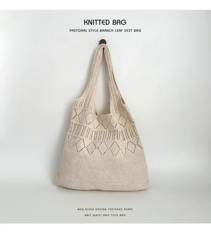 Hollow Knitted Women's Tote Bag Set of 3 — feature 11
