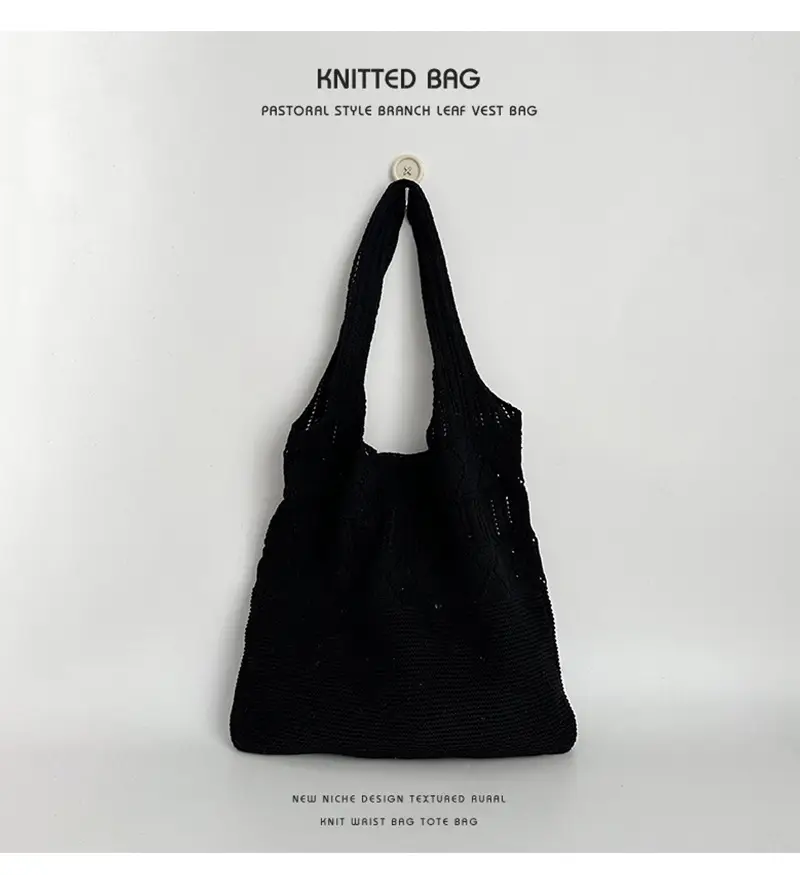 Hollow Knitted Women's Tote Bag Set of 3 — feature 5