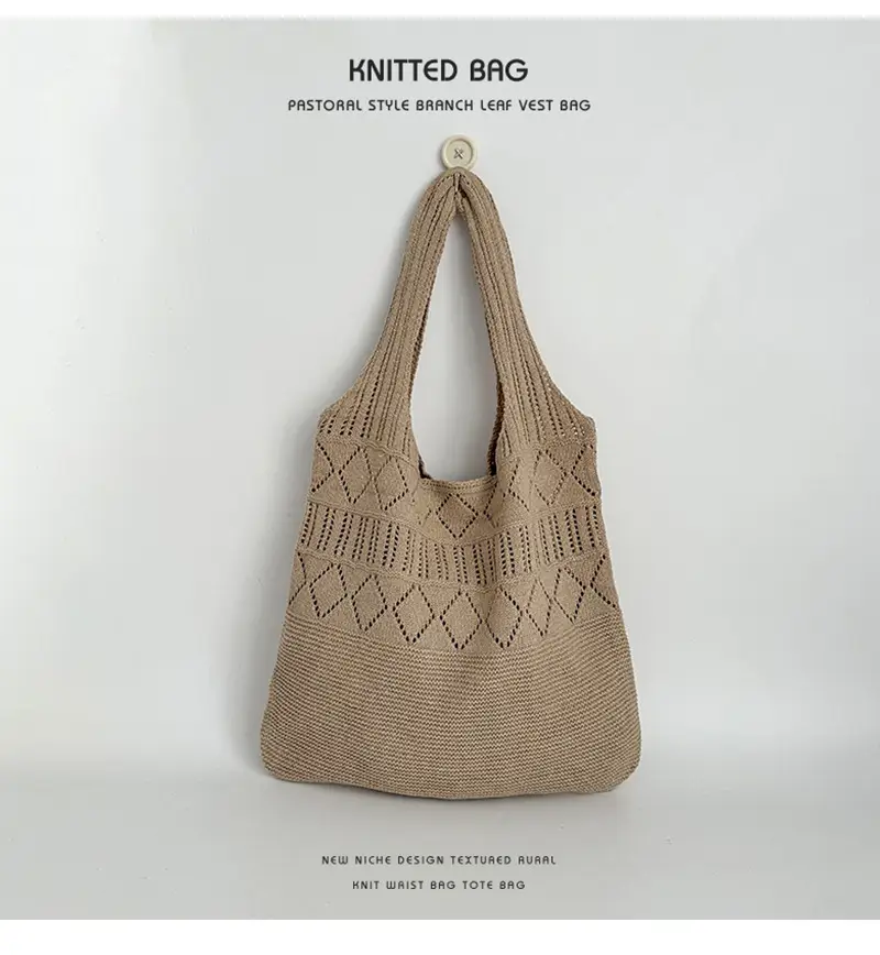 Hollow Knitted Women's Tote Bag Set of 3 — feature 7