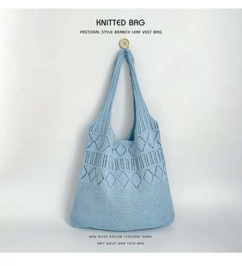 Hollow Knitted Women's Tote Bag Set of 3 — feature 9