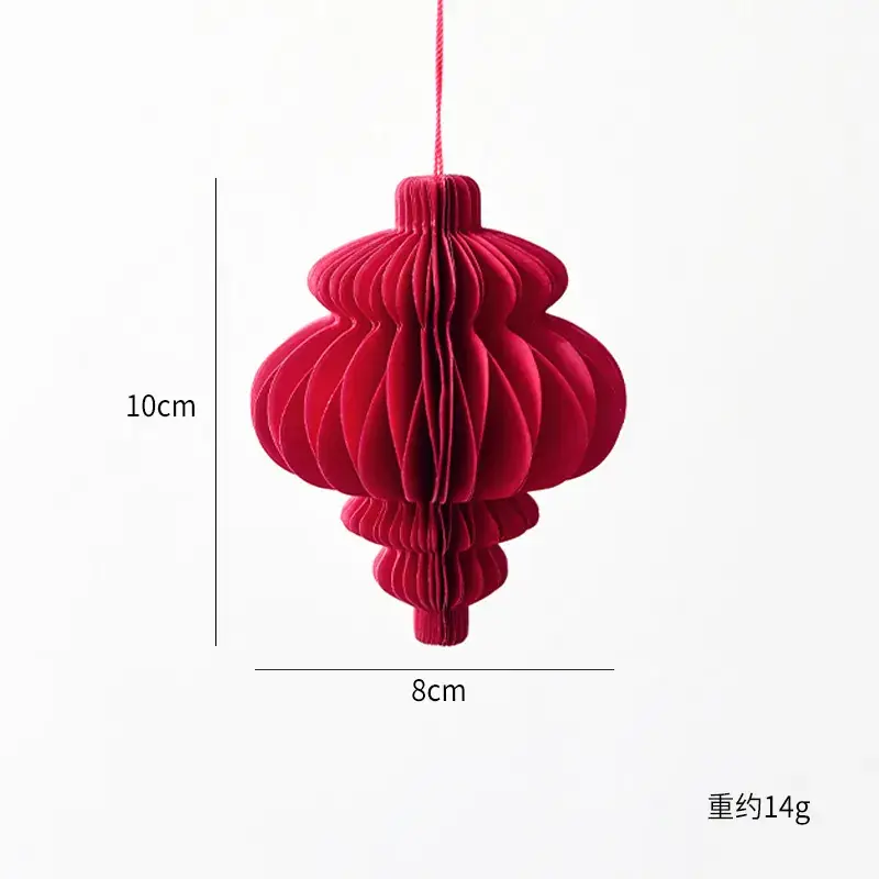 Red Origami Christmas Pendant 10x11cm 17g - Image 9