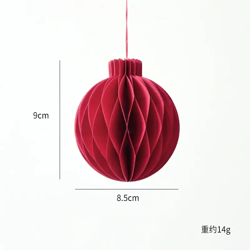 Red Origami Christmas Pendant 10x11cm 17g - Image 10