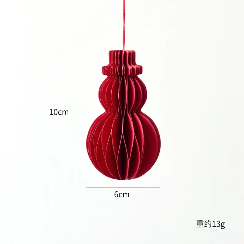 Red Origami Christmas Pendant 10x11cm 17g - Image 4