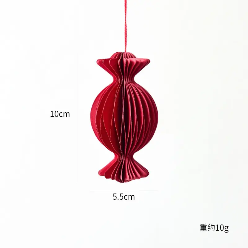 Red Origami Christmas Pendant 10x11cm 17g - Image 7
