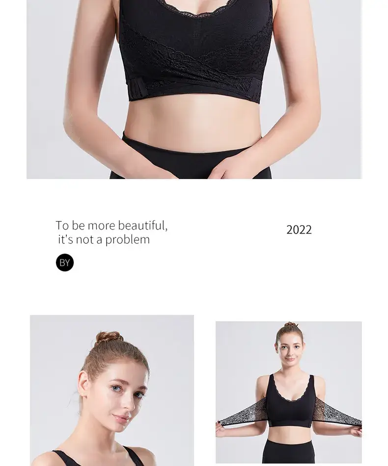 Lace Push Up Bra No Steel Rings Plus Size Adjustable — feature 24