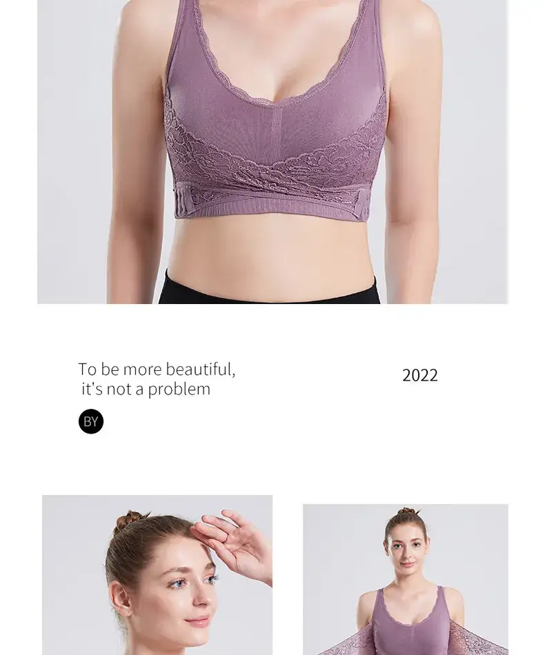 Lace Push Up Bra No Steel Rings Plus Size Adjustable — feature 28
