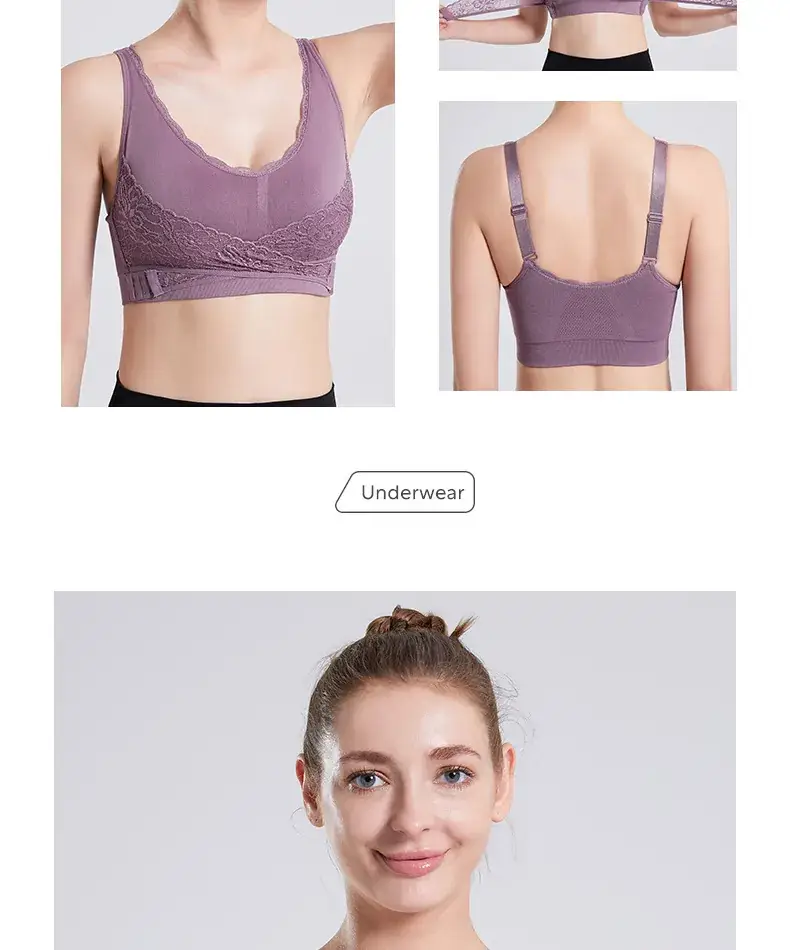 Lace Push Up Bra No Steel Rings Plus Size Adjustable — feature 29