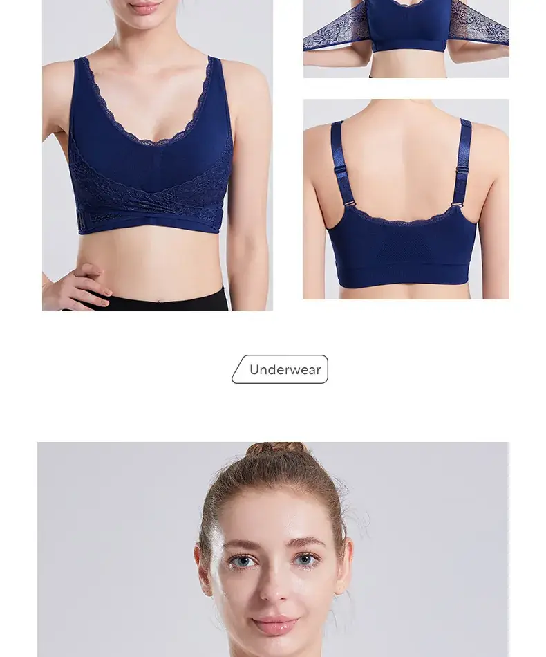 Lace Push Up Bra No Steel Rings Plus Size Adjustable — feature 31