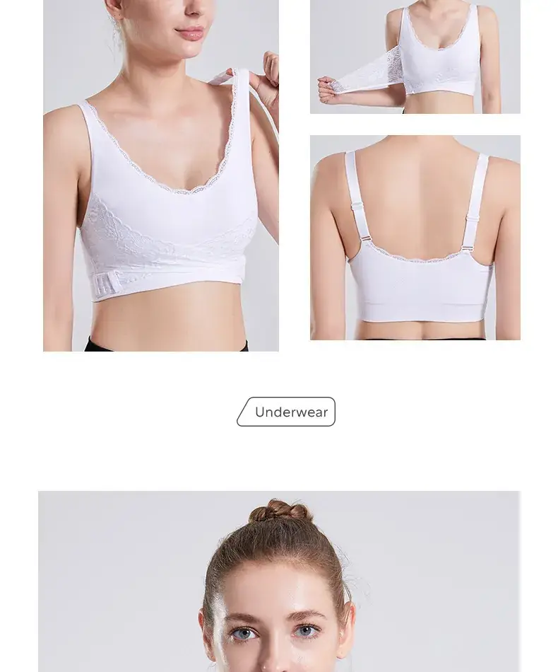 Lace Push Up Bra No Steel Rings Plus Size Adjustable — feature 33