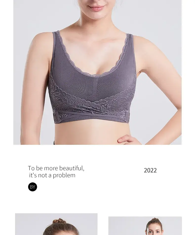 Lace Push Up Bra No Steel Rings Plus Size Adjustable — feature 34