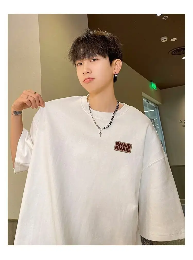 Men's 260g Heavy White T-Shirt with "NUE FASHION" Logo — feature 4