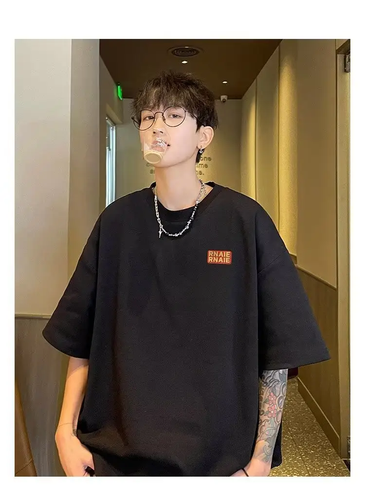 Men's 260g Heavy White T-Shirt with "NUE FASHION" Logo — feature 9