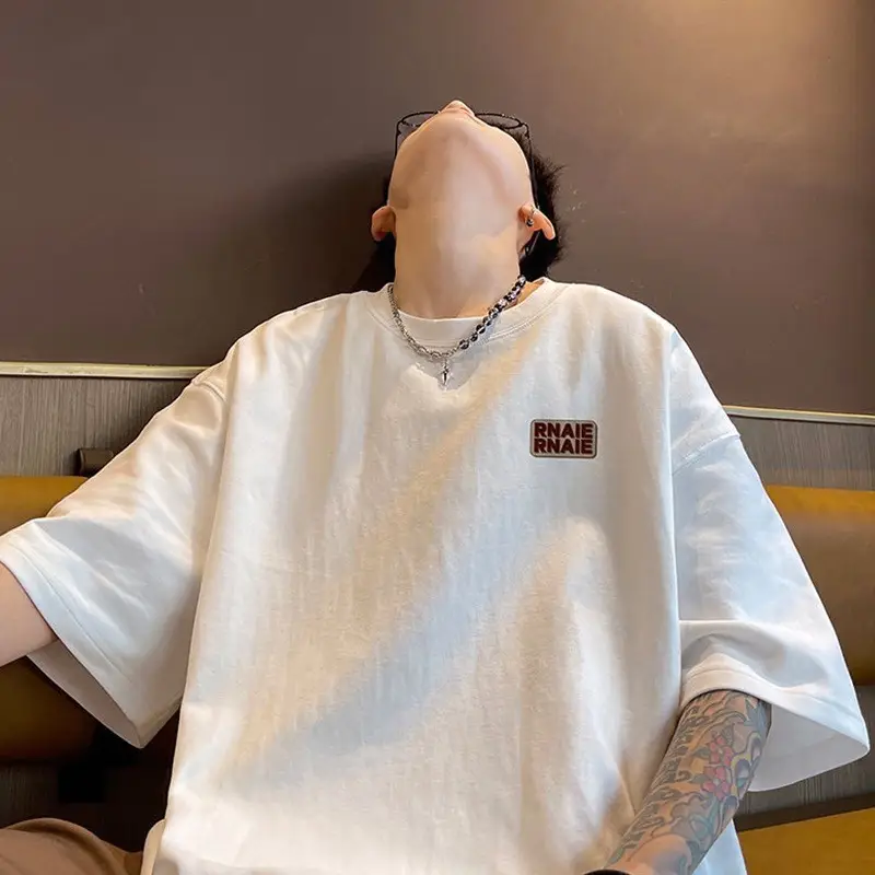 Men's 260g Heavy White T-Shirt with "NUE FASHION" Logo