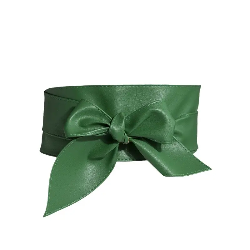 Women's Silver Bow Wide Waist Cover Belt