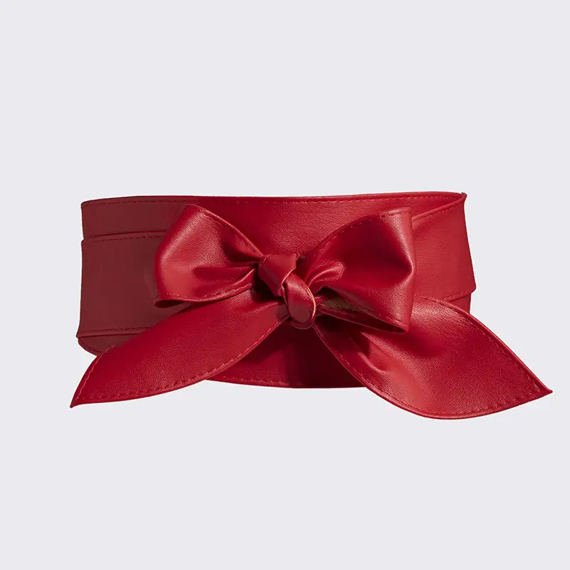 Women's Silver Bow Wide Waist Cover Belt — feature 10