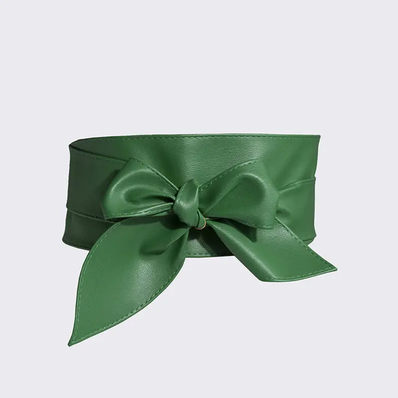 Women's Silver Bow Wide Waist Cover Belt — feature 11