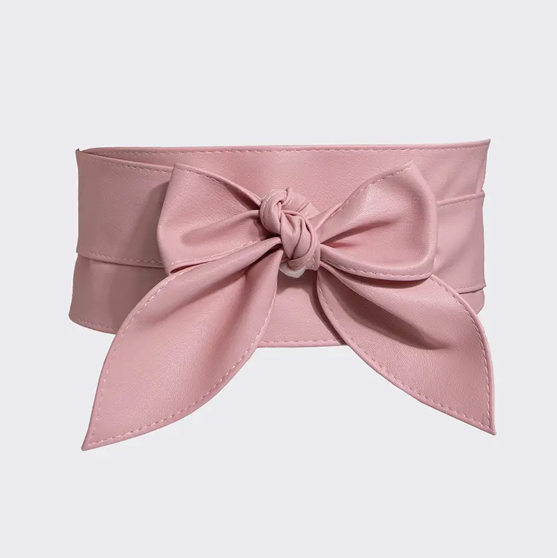 Women's Silver Bow Wide Waist Cover Belt — feature 14