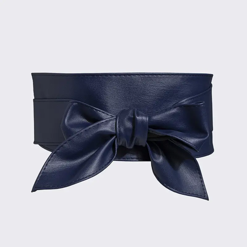 Women's Silver Bow Wide Waist Cover Belt — feature 5