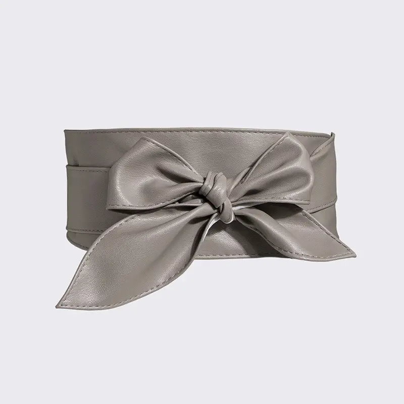 Women's Silver Bow Wide Waist Cover Belt — feature 15