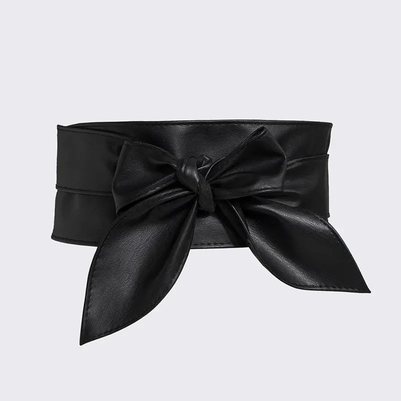 Women's Silver Bow Wide Waist Cover Belt