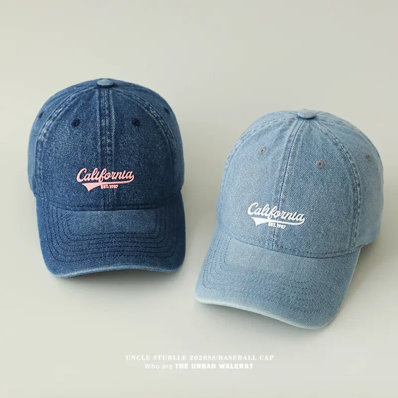 Stubble California Wash Denim Baseball Cap Men Women - Image 7