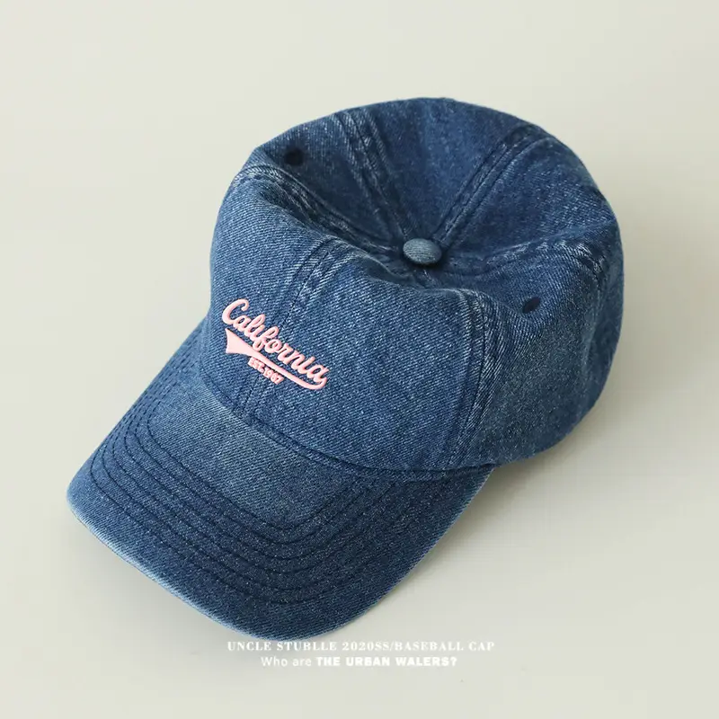 Stubble California Wash Denim Baseball Cap Men Women - Image 8