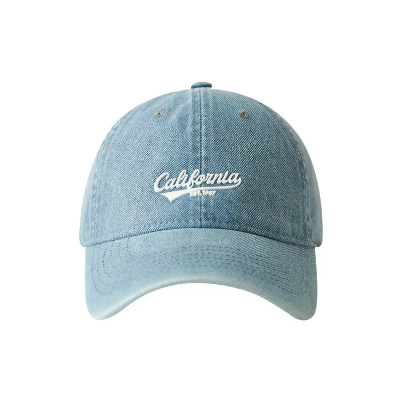 Stubble California Wash Denim Baseball Cap Men Women - Image 9