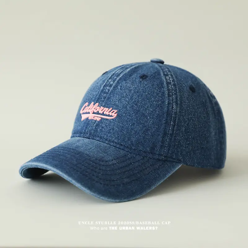 Stubble California Wash Denim Baseball Cap Men Women — feature 10