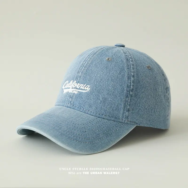 Stubble California Wash Denim Baseball Cap Men Women — feature 5